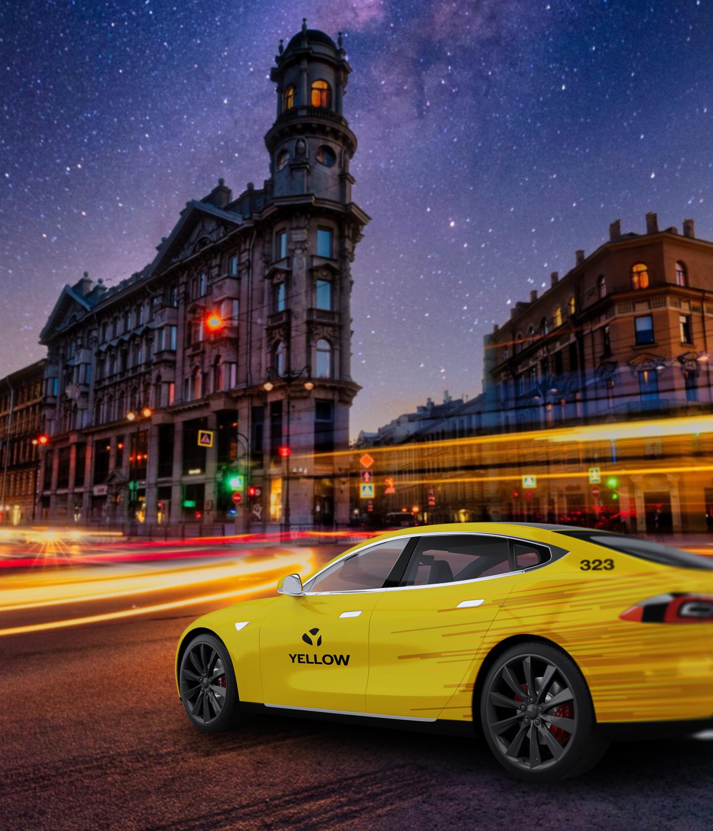 A composite image featuring a Tesla Model S with 